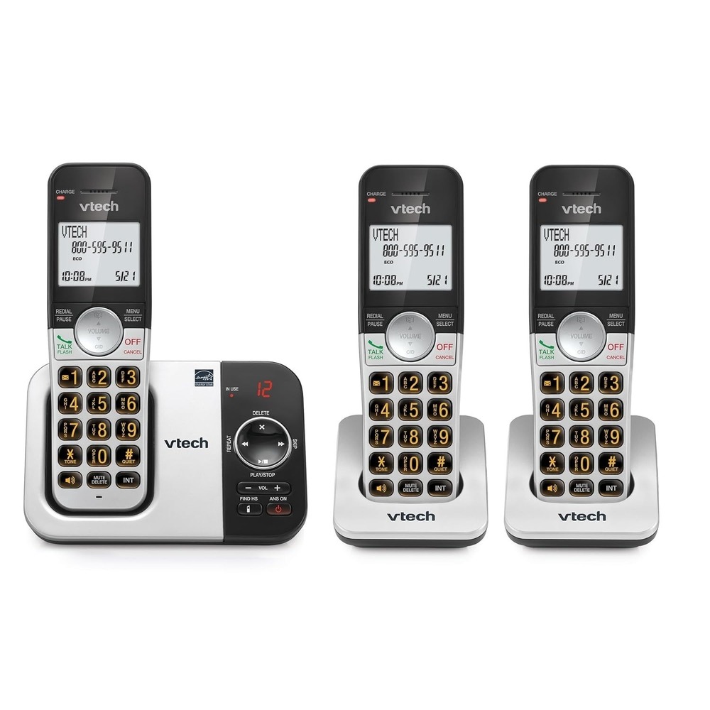 VTech‎ VG232-3 Cordless Phone 3 Handset Answering Machine Big Button CID